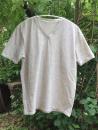 Herren T-Shirt Baumwolle/Leinen grau-natur meliert